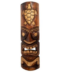 Carved Tiki Mask with Turtle Design