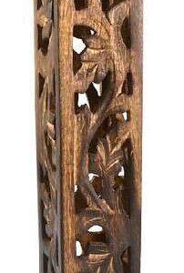 12 Carved Wood Square Tower Incense Burner  12 inches