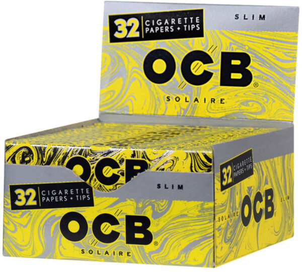 OCB Solaire Slim Rolling Papers Tips