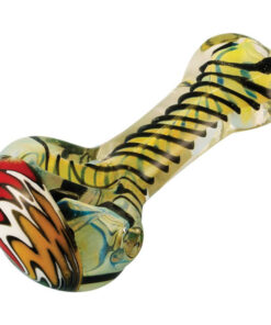 3 Rasta Color Frit Glass Pipe