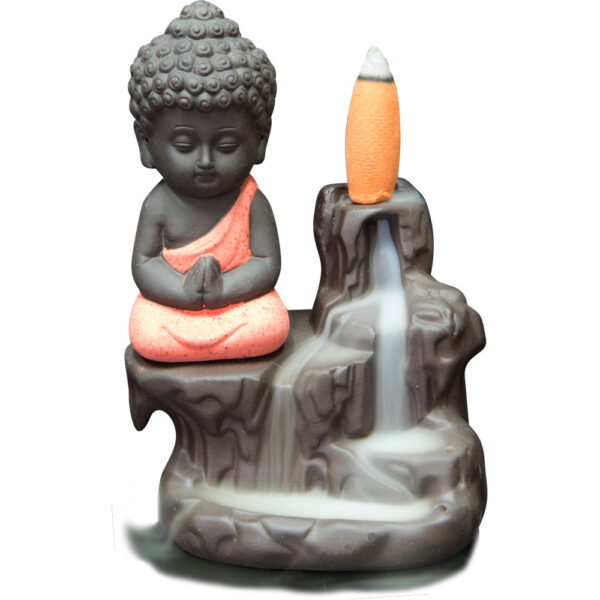 Ceramic Backflow Incense Burner – Waterfall Buddha