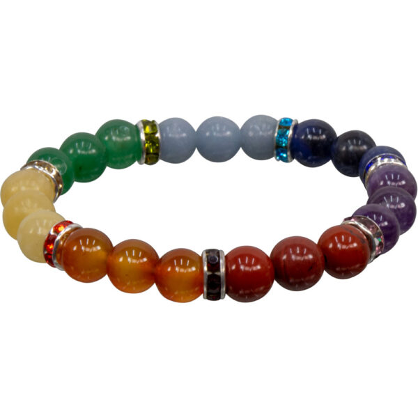 7 Chakra Elastic Bracelet w/ Roundel Spacer