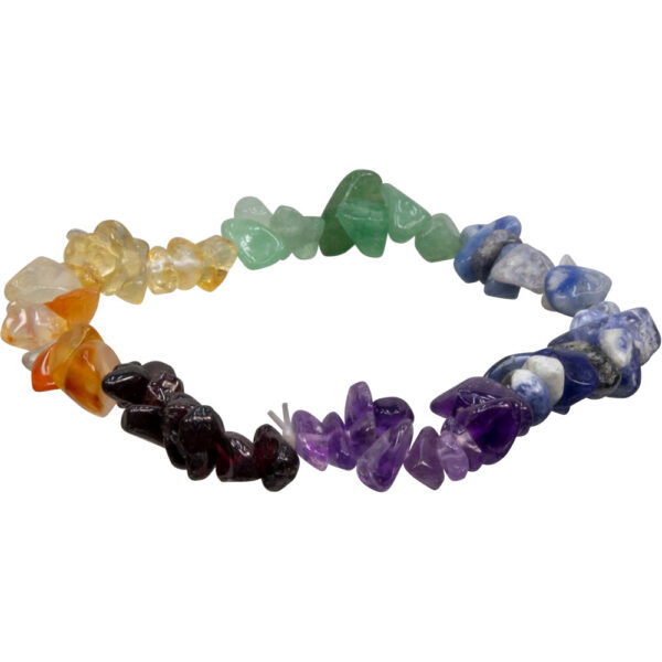 Gemstone Chips Elastic Bracelet 7 Chakras