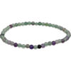 Elastic Bracelet 4mm Round Beads - Rainbow Fluorite