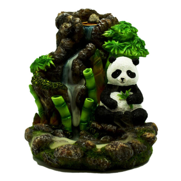 Bamboo Waterfall Panda Back Flow Incense Burner