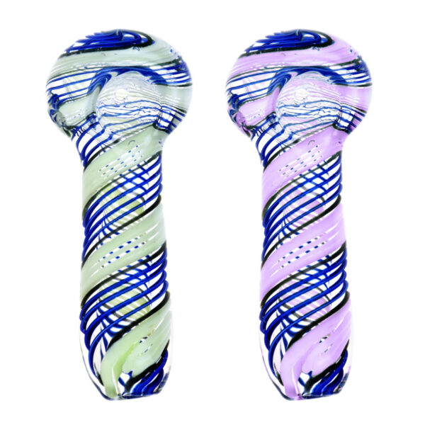 Blue Twist w Slime Hand Pipe 3.75 inch