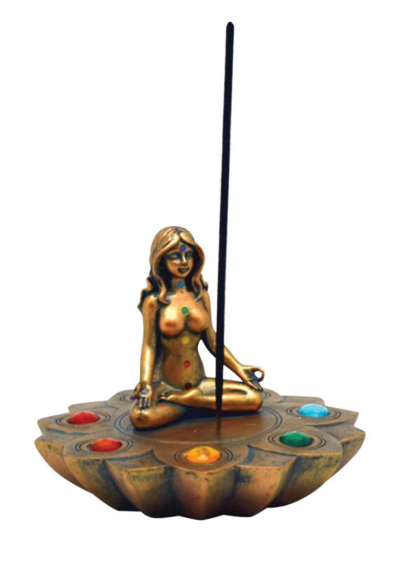 Bronze Chakra Stones Incense Burner – Polyresin