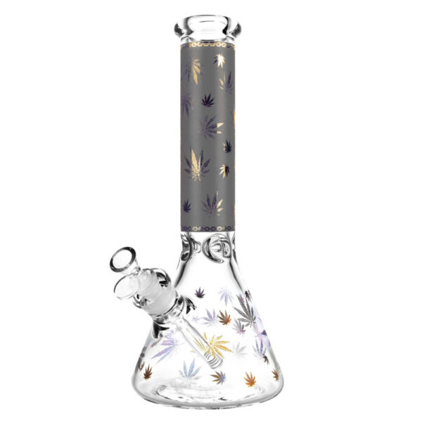 Foil Weed Leaf Print Water Pipe