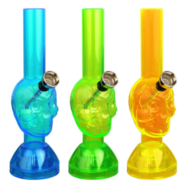 Mini Acrylic Skull Water Pipe w Grinder 7