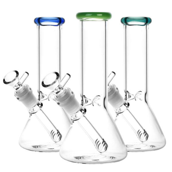 Mini Beaker Water Pipe w Color Rim