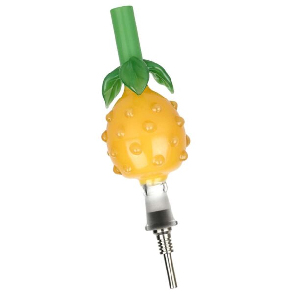 Perky Pineapple Glass Honey Straw w Titanium Tip