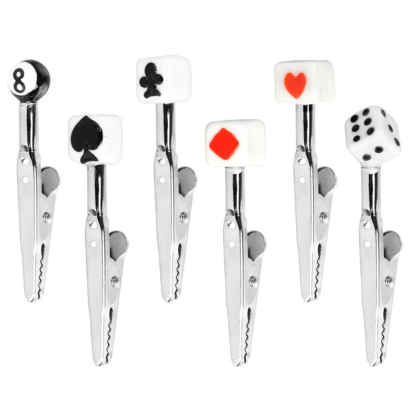 Poker N Dice Glass Memo Clips