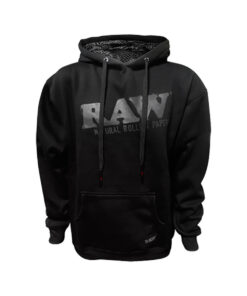 RAW Logo Hoodie w Stash Pocket Black
