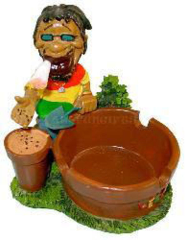 Rasta Man Seed Planting Gardener Ashtray