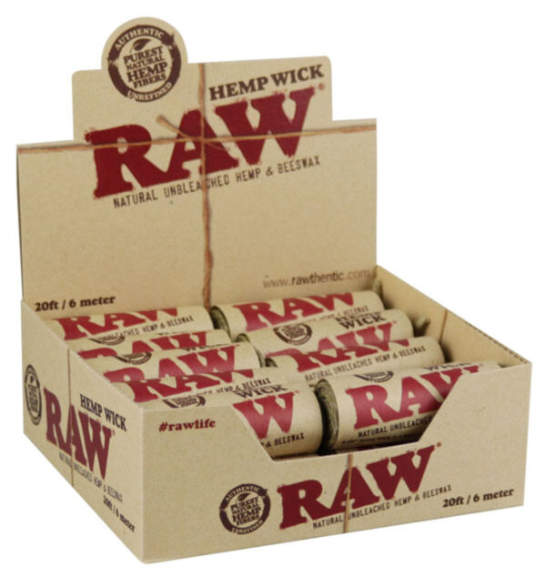 Raw Natural Hemp Wick Rolls  20ft