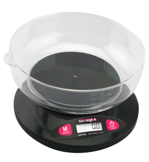 Truweigh Vortex Digital Bowl Scale – 2000g x 0.1g / Black