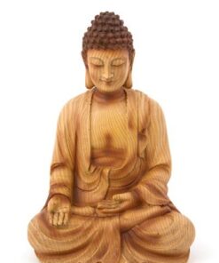WOOD LOOK BUDDHA FIGURINE