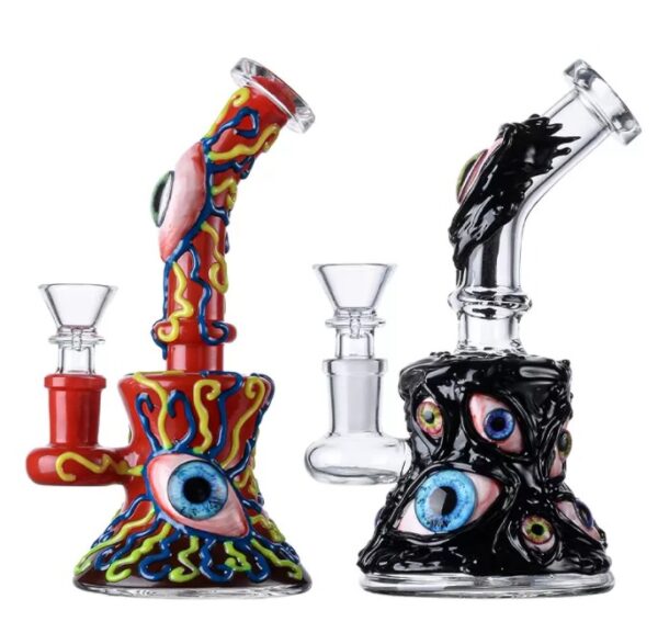 7 Inch Mini Small Oil Dab Rigs Beaker Showerhead Perc Percolator Eye Handcraft Water Pipes 14mm