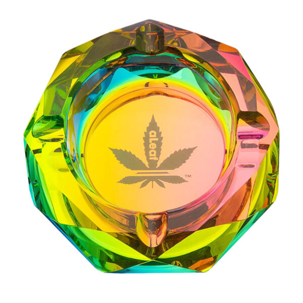 aLeaf Diamond Shaped Glass Ashtray | 3.75″ | Rainbow