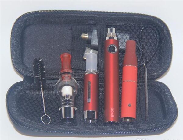 5Pcs E Cigs eGo EVOD 3 in 1 Starter Kit Wax Dry Herb E-liquid Atomizers MT3 AGO G5 Glass Globe Vaporizer Vape Pens