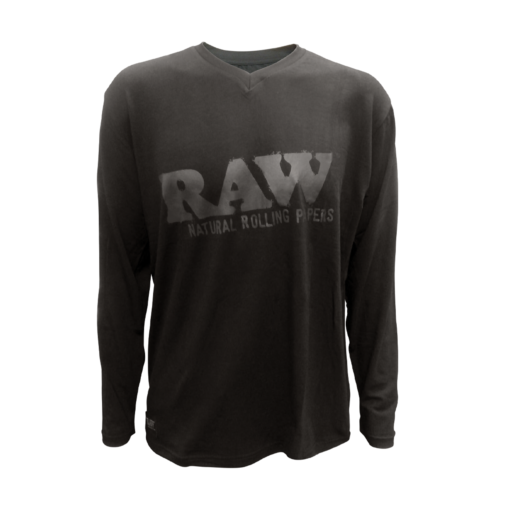 RAW® – Long Sleeve Black V-Neck Shirt