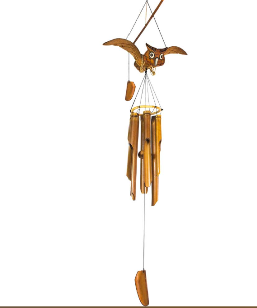 Bamboo Windchime Animated – Owl