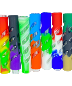 3.5" OG Glass Chillum with Silicone Cover, Assorted Colors May Vary