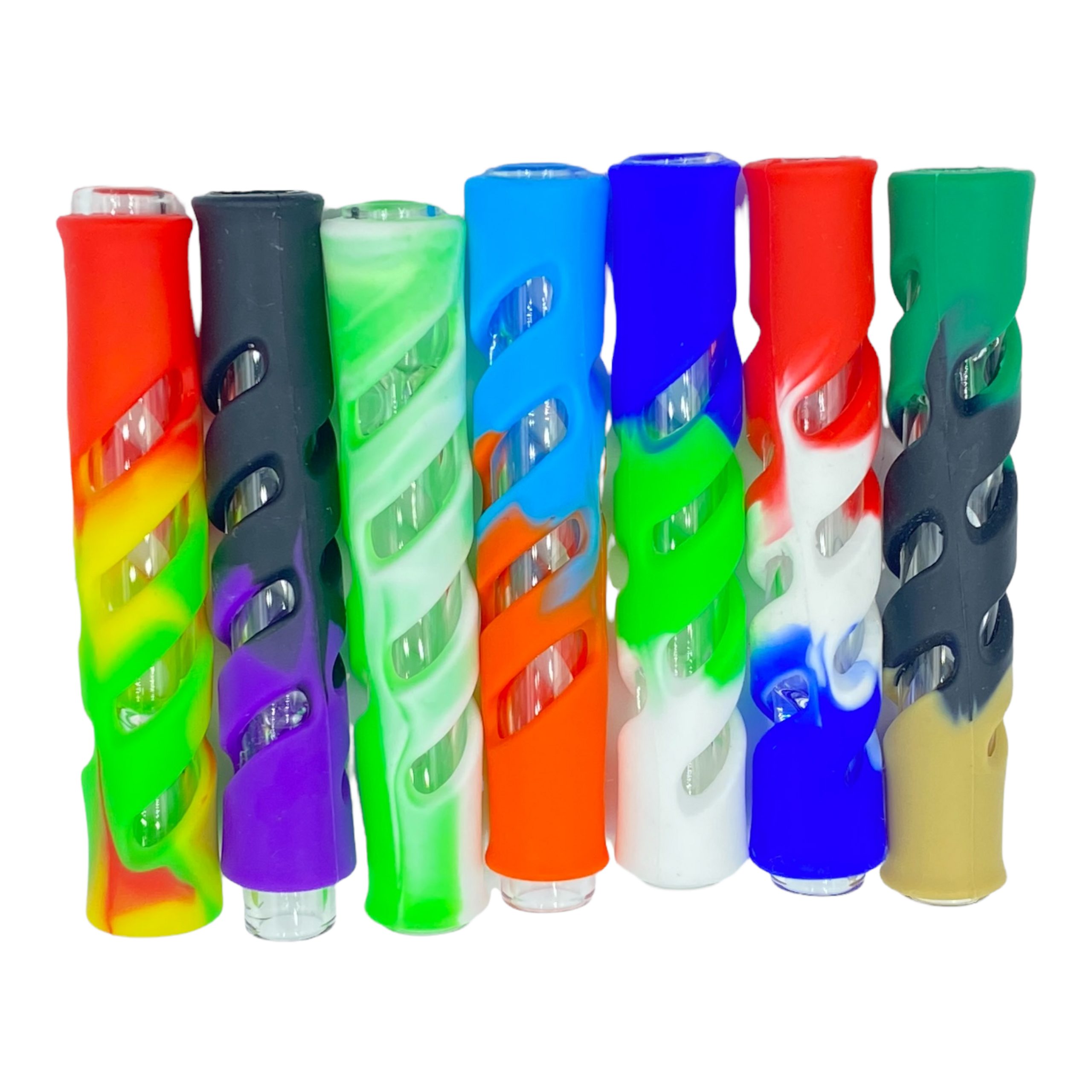 3.5" OG Glass Chillum with Silicone Cover, Assorted Colors May Vary