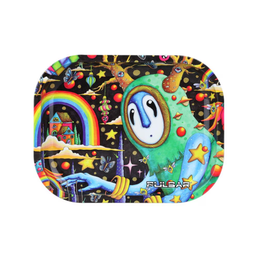 Pulsar Mini Metal Rolling Tray | The World Was Mad | 7″x5.5″