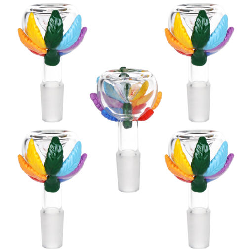 Hemp Leaf Glass Herb Slide | 14mm M |