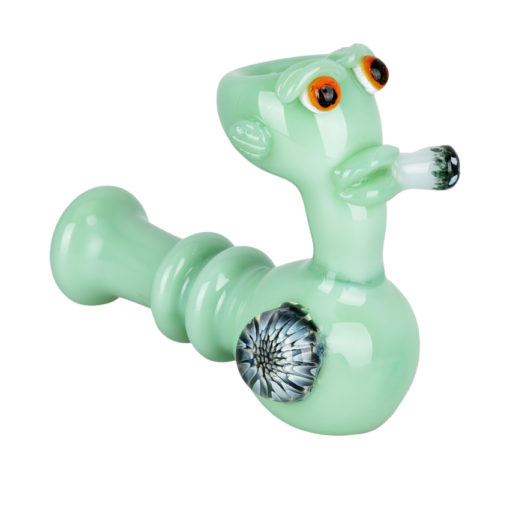 Smoking Alien Glass Hand Pipe | 5"